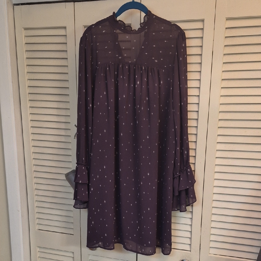 Kaari Blue Plum Dress with Star Accents
